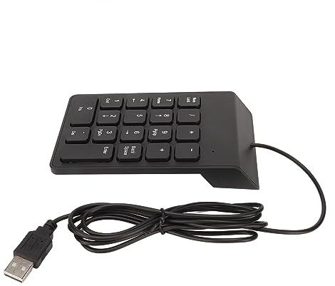 USB-trådbunden Numerisk Tangentbord, 18 Tangenter Mini Extern Numerisk Tangentbord för Bärbar Dator, Tyst Skrivning, Ergonomiskt Siffertangentbord för Bankrevisor, Plug and Play