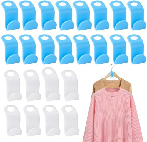 Newoutset 100 Stück Platzsparende Kleiderbügel Verbindungshaken, Kleiderbügel Platzsparend, KunststoffKleiderbügel Verbinder Haken, Platzeinsparung Anschluss Haken für Schrank Taschen Kleidung