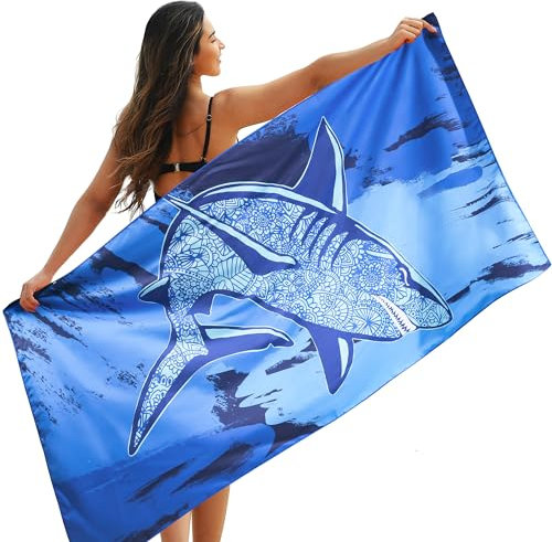 Winthome Toalla Playa Reversible - Toallas de Playa Grande 180x90cm, Toallas Playa de Microfibra Ligera, Secado Rápido, Sin Arena, para Mujer Hombre, Viajes, Vacaciones, Natación, Camping (1 Pack)