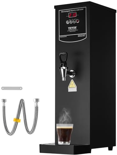 VEVOR Caldera de Agua Caliente Comercial Eléctrico con Tubo de Calentamiento Acero Inoxidable 316, 2500 W, Calentamiento Rápido, 50 L por Hora, para Café, Té, Restaurante, Oficina, 187 x 247 x 660 mm