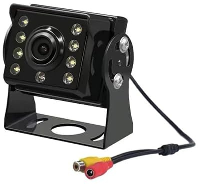 EVERSECU Wired Backup Camera, 12V-24V Wide Range Input Reversing Camera, Waterproof Night Vision Wide View Angle Rear View Camera with RCA Connector for RV Camper Truck Trailer Bus Van