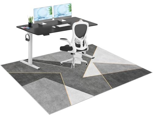 Tappetino per sedia da ufficio resistente, per moquette e pavimenti in legno duro, grande, 80 x 100 cm, protezione per pavimenti per sedie a rotelle, giochi e computer, protezione per pavimenti duri