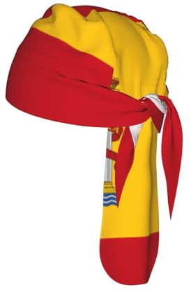 CNTDBU Gorra de ciclismo transpirable con bandera de España, banda para el sudor que absorbe la humedad para cascos, de secado rápido, para hombres y mujeres, correr, senderismo, color negro