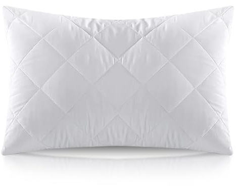 Linens World Filled Microfiber pack of 2 Hotel Quality - Ultra Soft long pillows for sleeping, Comfortable Bed Pillows With Quilted Microfiber Cover– Breathable & Fluffy Pillow Pair