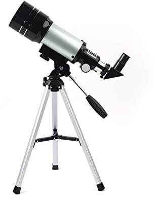 Teleskop för nybörjare för barn, bärbart reseteleskop, astronomiskt brytande teleskop med 70 mm bländaröppning, 2 okular, bärbar refraktor med stativ
