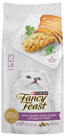 Purina Fancy Feast Dry Cat Food with Savory Farm-Raised Chicken and Turkey - 12 lb. Bag