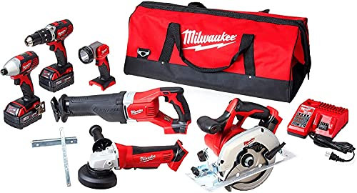 Milwaukee M18 6pc Cordless Lithium-Ion Tool Combo Kit (2696-26)