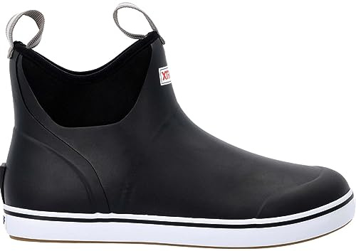 XTRATUF Men's Ankle Deck Boot, Black, Size 11(M)