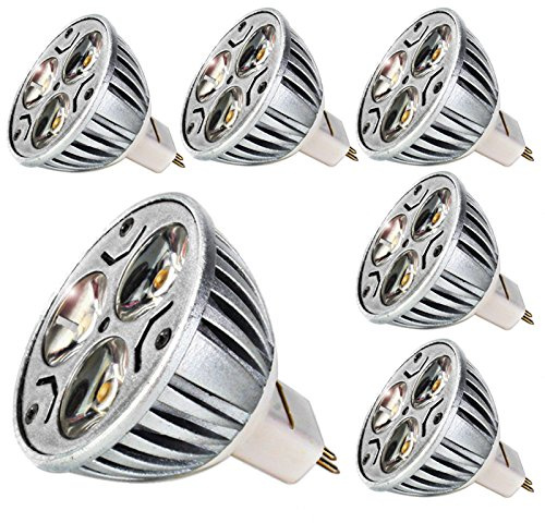 MR16 GU5,3 Bombilla LED 3 W Blanco Cálido 3000 K RA 80 alta CRI, no Efecto estroboscopio, AC DC 12 V 240 Lm, equivalente a bombilla de 25 W 30 ° ángulo de abstrah Diámetro 48 x 46 mm, 5 pack