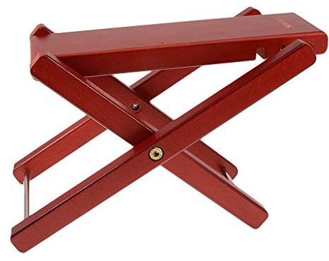 Backbayia Gitarrenhocker, 4 Höhenstufen, Fußstütze für Gitarre aus Holz für Gitarristen