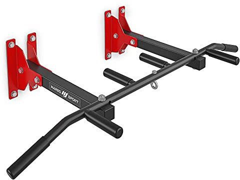 Marbo Sport, Klimmzugstange MH-D202+, Heimturnhalle Pull Up Bar, Universal Wand und Deckenstange mit Beutelhalter, Fitnessgeräte für zuhause, Sportgeräte