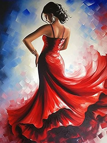 Bimkole DIY 5D Diamond Painting Dansare Backvy Efter Nummer Kit Färg Med Diamanter Konst Gör-det-själv För Heminredning, 30,48 X 16 Tum (m3-704)