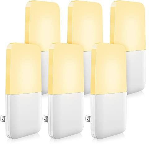 MAZ-TEK Plug in Night Light, Warm White LED Nightlights with Smart Dusk to Dawn Sensor for Kids, Nursery, Ideal for Bedroom, Bathroom,Hallway, Stairs, Kitchen, 6 Pack