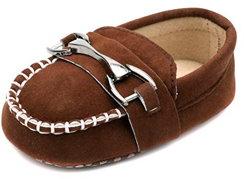 LONSOEN Baby Loafer 0-18 Months Shoes for Infant Boys Girls Learning Walk Cute & Stylish,215 Coffee CN12