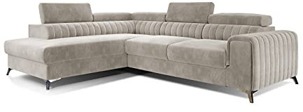 All4All Ecksofa Carola mit Schlaffunktion Polstersofa Polsterecke L-Form Couch Sofa Möbel Wohnlandschaft Eckcouch Links Rechts 23 (Paros02, Links)