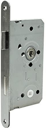 Buddy4Home house accessoires Bad WC Tür-Einsteckschloss für Zimmertüren Schlosskasten aus Metall Edelstahl Schließblech Stulp 24mm Dornmaß 55mm Din Rechts Nuss 8mm