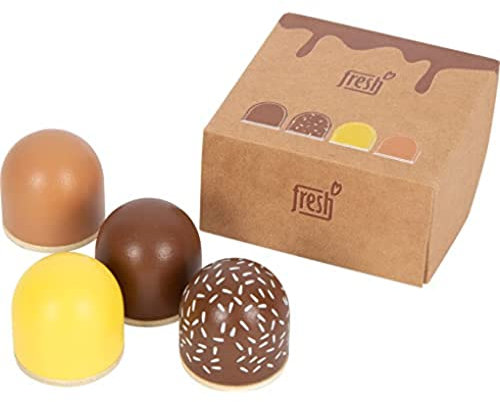 small foot Schokoküsse fresh aus Holz, Zubehör für Kaufladen und Kinderküche, Rollenspielzeug ab 3 Jahren, 12349