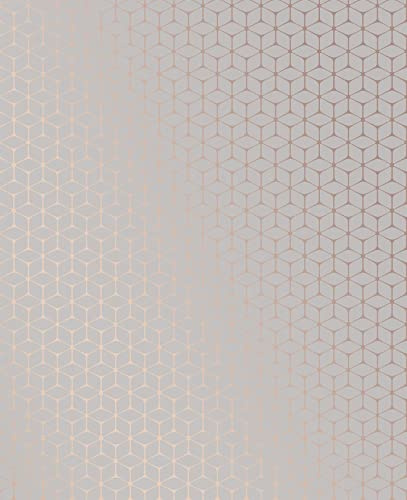 Superfresco Easy Neilo Geometric Grey/Rose Gold Wallpaper (was £20)