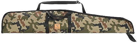 Granori Abschließbare Waffentasche gepolstert für Flinte und Gewehr bis 120 cm | Gewehrfutteral Jagd Waffen Gewehrtasche Futteral mit Außentasche und Tragegurt (Camouflage)
