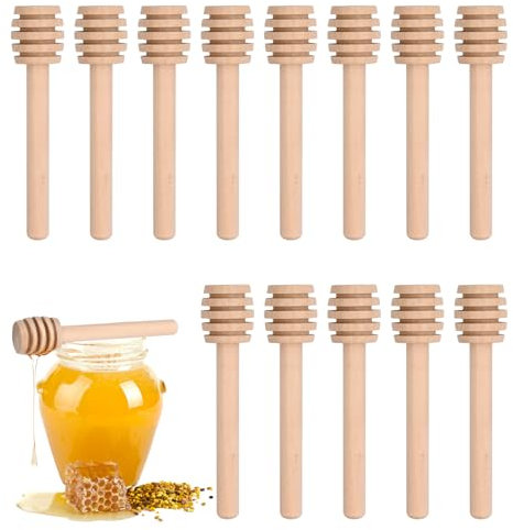 Anseom Wooden Honey Mixing Stirrer 50Pcs Mini Honey Dipper Sticks Honey Spoons Dispenser for Kitchen Tool, Party Favors, Gift, Honey Dispensing, Giveaway