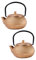 TOPBATHY 2pcs Manual Craft Small Teapot Grey Tea Kettle Iron Handle Rustproof for Home Office