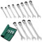 QWORK® 12 Pièces Clés à Cliquet, Cléà Cliquet 8 à 19 mm à Tête Réglable, Cléà Cliquet à 72 Dents, Clés Mixtes en Acier au Chrome Vanadium