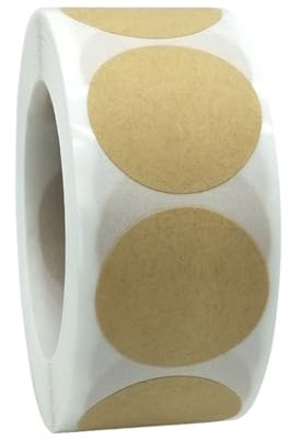 1000PCS Kraft Etichette Adesive 25mm, Adesivi Autoadesivi in Carta Kraft Punti Di Marcatura Glue Dots Rotonde Marrone Per Confezioni Regalo Matrimoni Feste Di Compleanno Natale