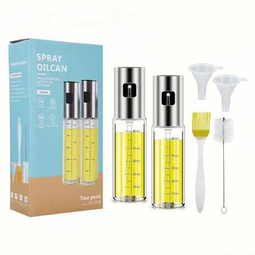 OhanaBeach® Olio da cucina spray Set di 2.spruzzino olio per friggitrice aria.dosatore olio.olio spray per friggitrice ad aria.nebulizzatore olio.spruzzino olio.spruzzatore olio friggitrice ad aria.