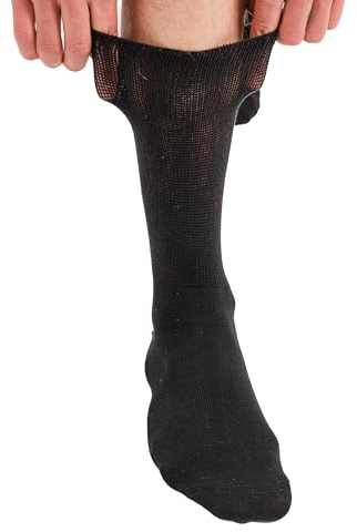 lavendel Calzini in Bambù 6 Paia - Calze Senza Cuciture Traspiranti Senza Elastico - Comfort Uomo Donna - Materiale Premium Oekotex-100 - Anti Sfregamento - Nero - 36-40