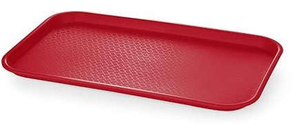 HENDI Plateau de Service, GN 1/1, Amerbox, rectangulaire, Multi-Usage, Plateau Fast Food, pour Servir Nourriture et Boissons, Restauration Rapide, 530x325x(H) 20mm, Rouge, polypropylène