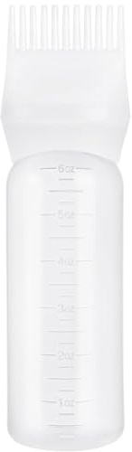 lylqmy Hair Dye Brush Bottle Hair Root Comb Applicator Bottles Hair Dye Tools Applicator Brush Bottles for Salon (white)