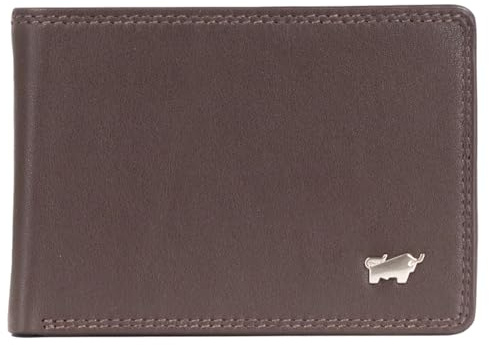 BRAUN BÜFFEL Herren Geldbörse aus echtem Rindsleder Golf mit RFID Schutz - Zetilose Geldbörse mit 4 Kartenfächern Edles Braun
