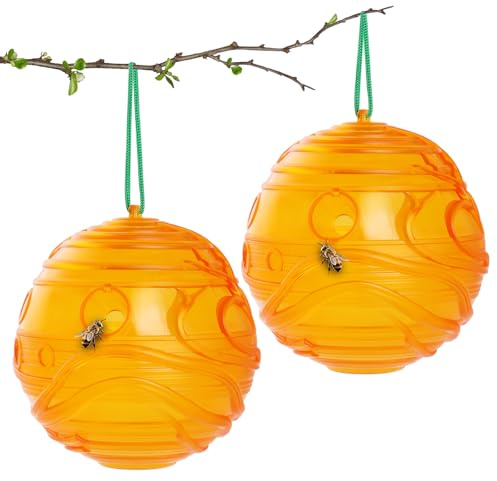 2CPS Trappole per Vespi，Joogee Trappola di Imitazione Nido di Vespe Non Tossica Impermeabile Appesi Repellente Trappola per Mosche,Vespe, Calabroni per Agricole, Frutteti, Giardini