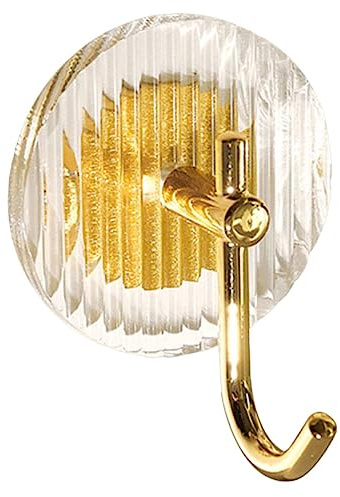 SOLUSTRE Starker Selbstklebender Schlüsselhaken aus Pp in Gold für Badezimmer und Wohnzimmer Dekorativer und Robuster Wandhaken ohne Bohren Vielseitig Einsetzbar