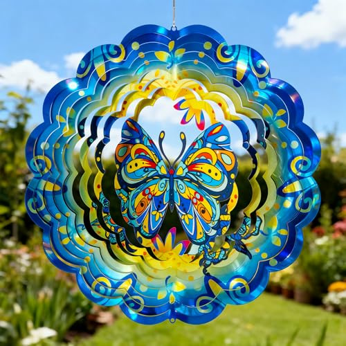 GIGALUMI Windspiele Garten, Schmetterlings Garten Ornamente, Farbenfrohes 3D Windspiele für Draußen Hängend, Einzigartige Mama, Frauen, Dekoration for Hof,Terrasse