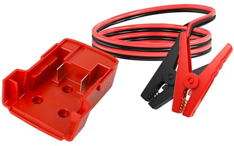 Adattatore di avviamento per auto, compatibile con batteria Milwaukee, 12 AWG, 1,8 m, avviamento portatile, cavo di avviamento per auto, alimentazione per avviare veicoli leggeri (Rosso per Milwaukee)