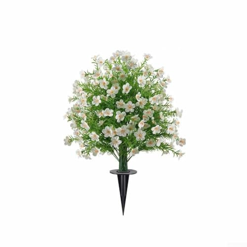 Palla topiaria finta in stile bosso su picchetto per esterni giardino e spazio interno (bianco)