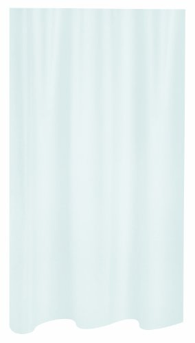 Spirella Maya Polyester-Duschvorhang im Baumwoll-Look, 240 x 200 cm, weiß