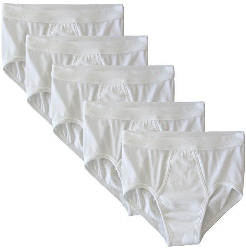 HERMKO 3240 5er Pack Herren Slip mit Eingriff und Weichbund aus 100% Bio-Baumwolle, Größe:D 6 = EU L, Farbe:weiß