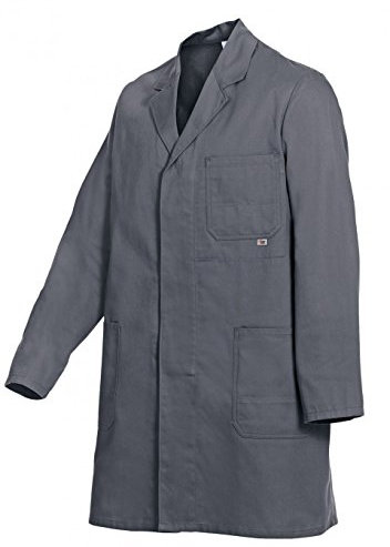 BP Workwear Basic 1310-150-53 Arbeitsmantel - Verdeckte Knopfleiste - Reine Baumwolle - Normale Passform - Größe: 60/62 - Farbe: dunkelgrau