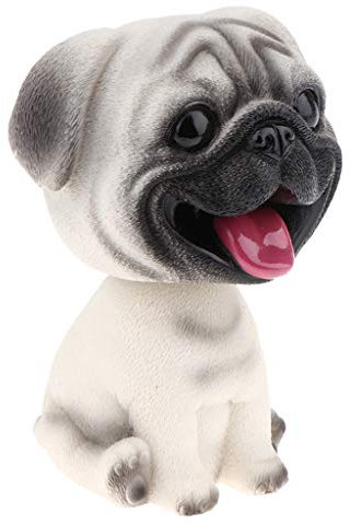 MagiDeal Hund Wackelfiguren für Auto, Auto Nette Nicken Schütteln Kopf Hund Wackelhund, Bobblehead Hunde Welpe mit Wackelkopf Dekofigur, Auto Innendekoration, Dashboard Dekoration, Mops