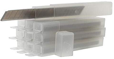 Abbrechklingen 9mm - Ersatzklingen für Cuttermesser und Teppichmesser mit extra scharfer Klinge (10 Stück)