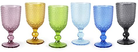 Excelsa Ice Set 6 Calici, Multicolor, Vetro Colorato in Pasta, 300 Ml.