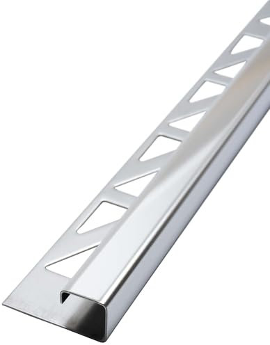 Dalsys 5x Fliesenschiene 2,5m x 8mm Eckprofil Quadratprofil Edelstahl Poliert, Fliesenprofil