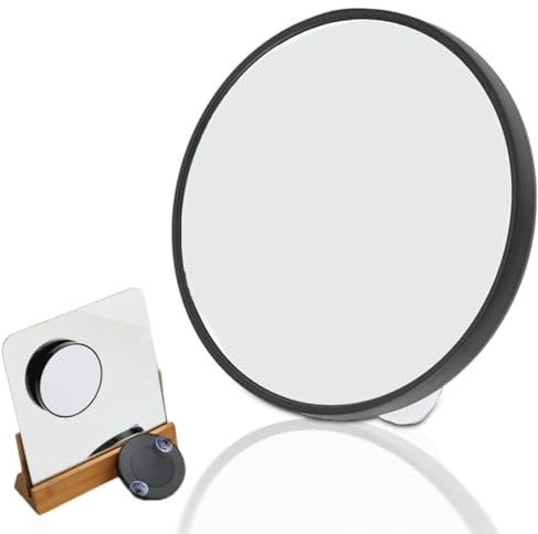EYVRPAU Miroir Grossissant 10x avec 2 Ventouses,Parfait pour le Maquillage,les Imperfections,Compact pour Épiler les Sourcils,miroir de poche de voyage (Diamètre 9cm)