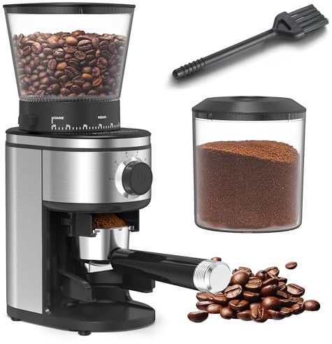 AYCHIRO Coffee Grinder, Electric Conical Burr Grinder with 30 Grind Settings for 2-12 Cups, Adjustable Burr Mill for Home Use