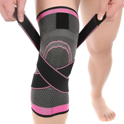 zuxify Knee Brace for Women, Adjustable Compression Knee Support Sleeve for Arthritis, ACL, MCL, Meniscus Tear for Running, Sports, Knee Pads for Tendonitis, Bursitis, Ligament Injuries(1 pack)
