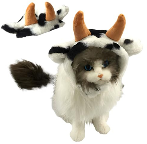 NHQZ Arcaplan Costumi per cani e gatti Copricapo per animali domestici Copricapo in corno di mucca Taglia M