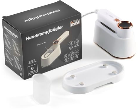 ATTENT COMMERCE - Mini Dampfbügeleisen – 1050 W– 15S Schnelles Aufheizen -180° drehbarer Kopf – Dampfglätter -Steamer mit 2 Wassertanks - Steam Iron Weiß - Reisebügeleisen - Starke Dampfleistung