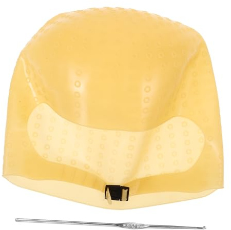 LRXIYODE Gorro de Silicona para Mechas de Cabello Reutilizable con Agujas para Teñir Material Seguro y Suave para Salón y Casa